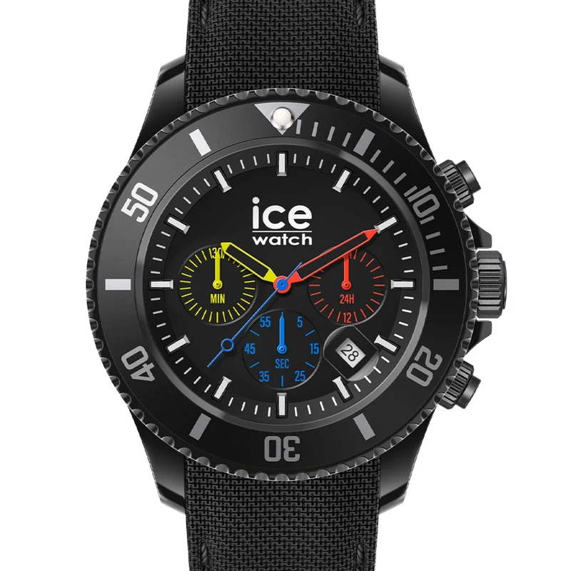 ICE Watch ICE Chrono Trilogy Black Dial Silicone Strap Watch 021600