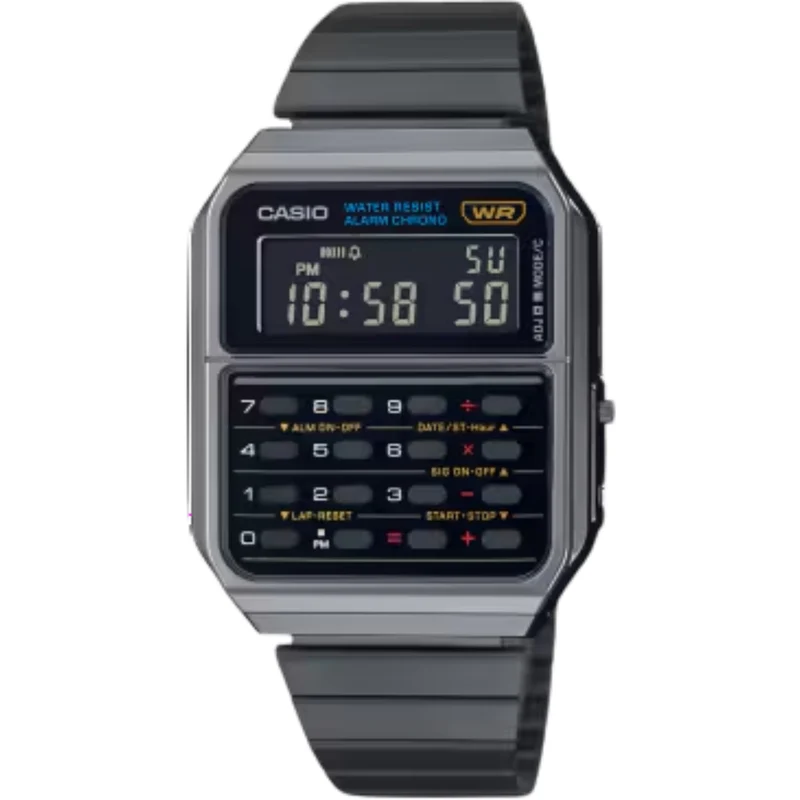 Casio Vintage Quartz Digital Calculator Black Steel Watch CA-500WEGG-1BEF