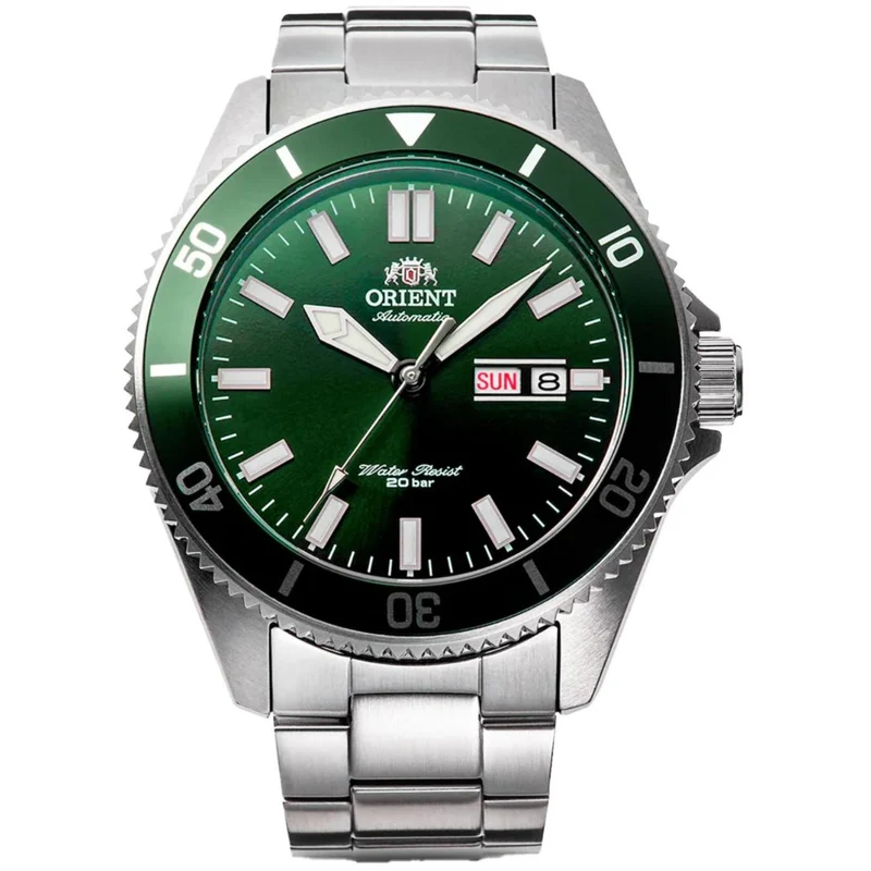 Orient Kano 44mm Green Dial Steel Mens Automatic Watch RA-AA0914E19B