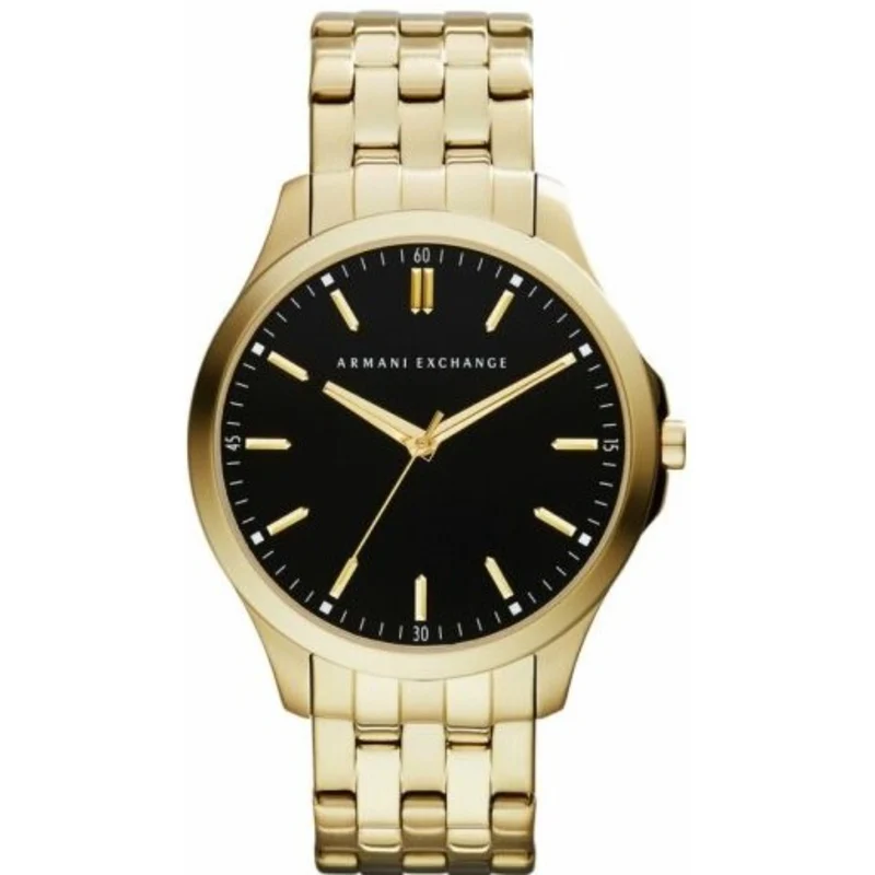 Armani Exchange Hampton 46mm Black Dial Steel Mens Quartz Watch AX2145