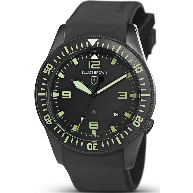 Elliot Brown Holton Black Dial Rubber Strap Men’s Watch 101-001-R06