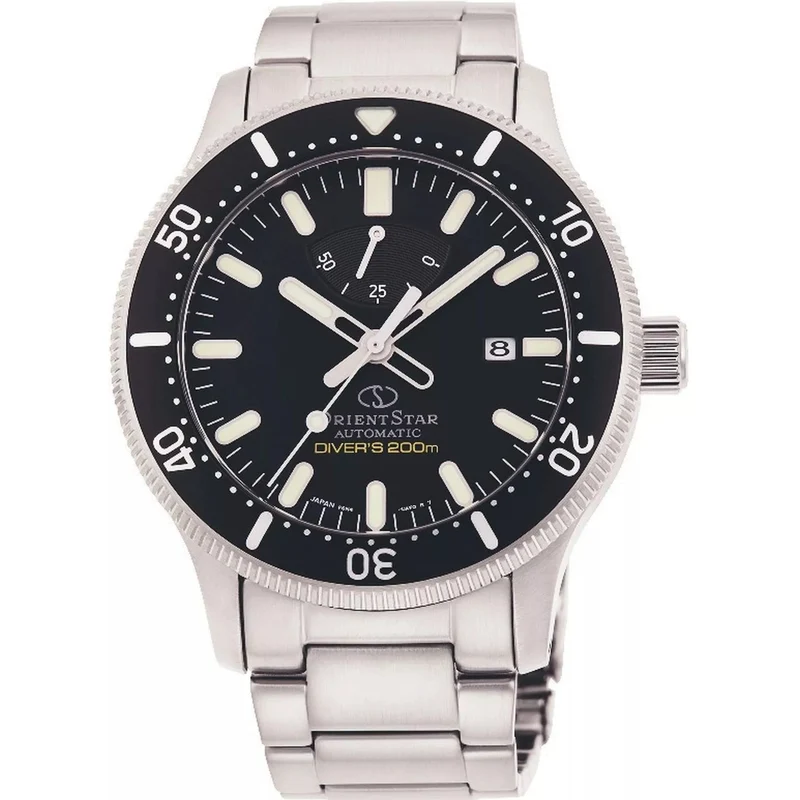 Orient Star 44mm Black Dial Steel Mens Automatic Watch RE-AU0301B00B