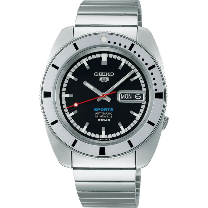 Seiko 5 Sports 'Pepper Black' 1968 Recreation Limited Edition Black Dial Men's Watch SRPL05K1