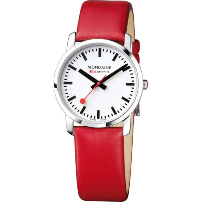 Mondaine Simply Elegant Quartz White Dial Leather Watch A400.30351.11SBC