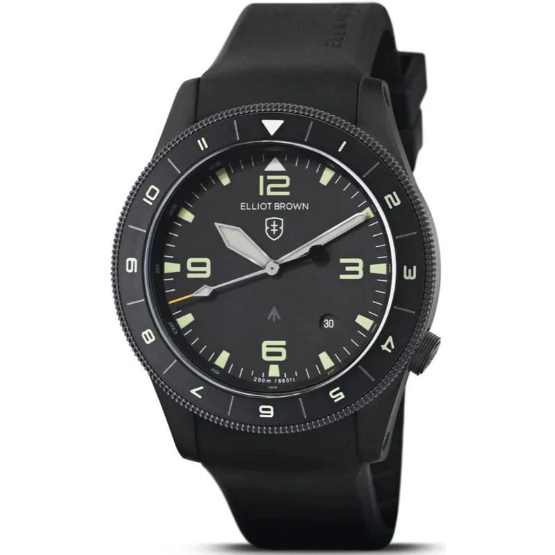 Elliot Brown Holton 12hr Black Dial Rubber Strap Men’s Watch 101-001-R06 12H