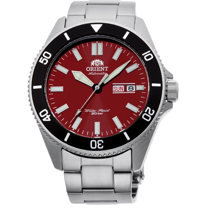 Orient Kano 44mm Red Dial Steel Mens Automatic Watch RA-AA0915R19B