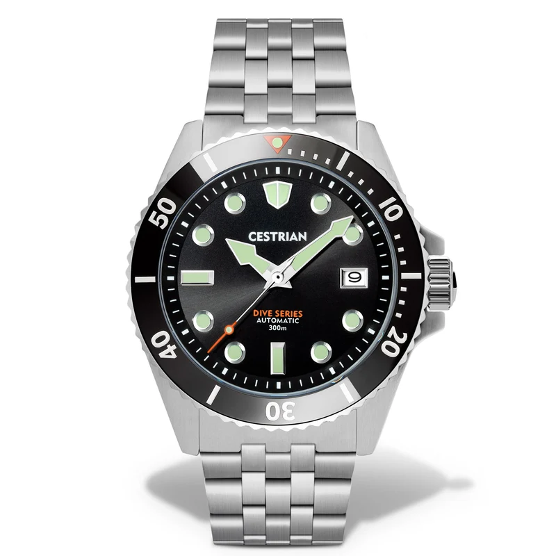 Cestrian Dive Series V2 Midnight Grey Dial Black Ceramic Bezel Steel Bracelet Automatic Men's Watch CD911B0771