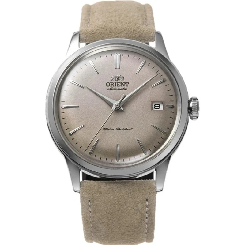Orient Bambino 38mm Ex-Display Version 7 Grey Dial Leather Mens Automatic Watch RA-AC0M07N10B