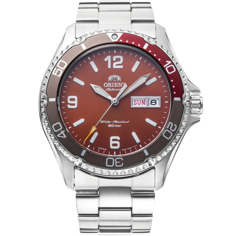 Orient Mako II 42mm Red Dial Steel Mens Automatic Watch RA-AA0820R19B
