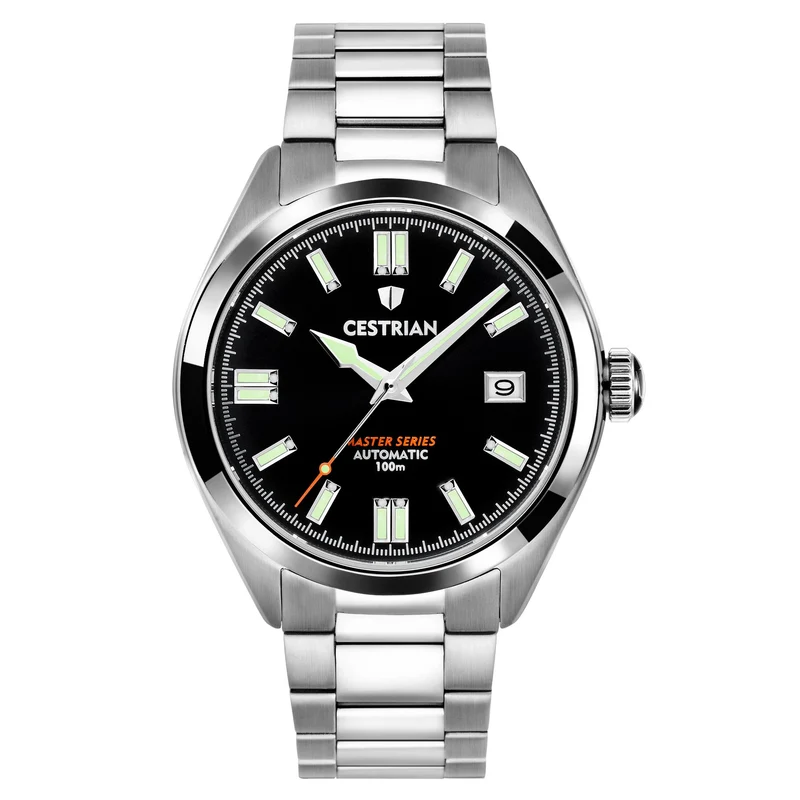Cestrian Master Series Black Dial Steel Bracelet Automatic Men's Watch CM111B0660V1