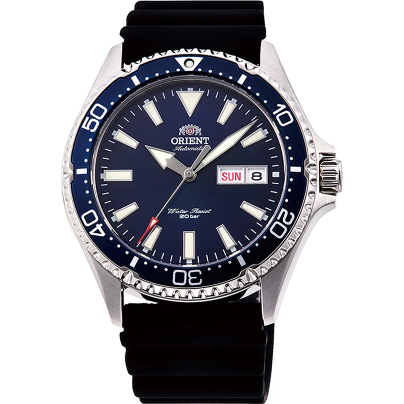 Orient Mako III 42mm Blue Dial Silicone Mens Automatic Watch RA-AA0006L19B