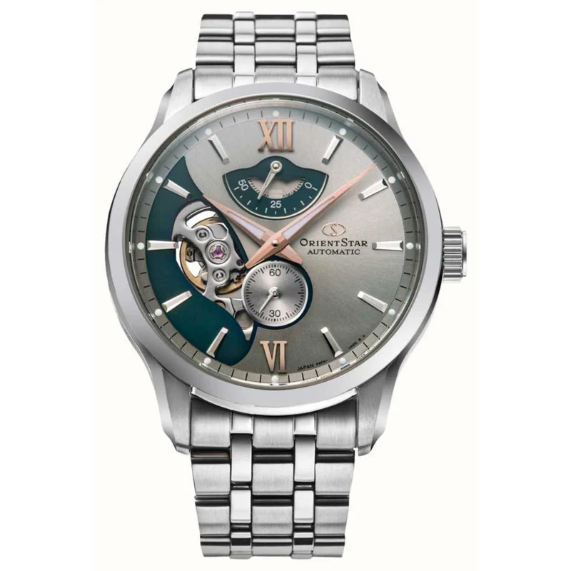 Orient Star 41mm Layered Skeleton Limited Edition Grey Dial Steel Mens Automatic Watch RE-AV0B09N00B