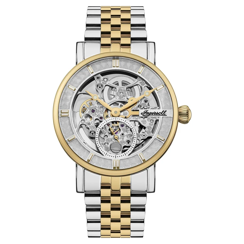 Ingersoll The Herald Automatic Silver Dial Gold PVD Milanese Bracelet Men's Watch I004014