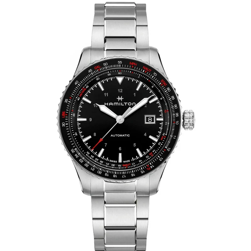 Hamilton Khaki Aviation 42mm Black Dial Steel Mens Automatic Watch H76615130