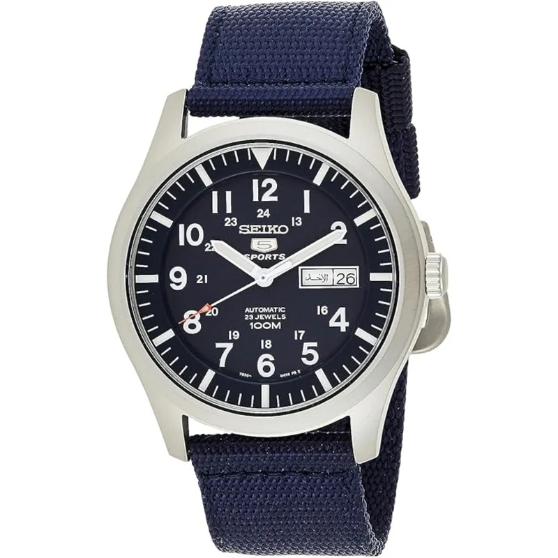 Seiko 5 Sports Military Automatic Blue Dial Canvas Strap Men's Watch SNZG11K1