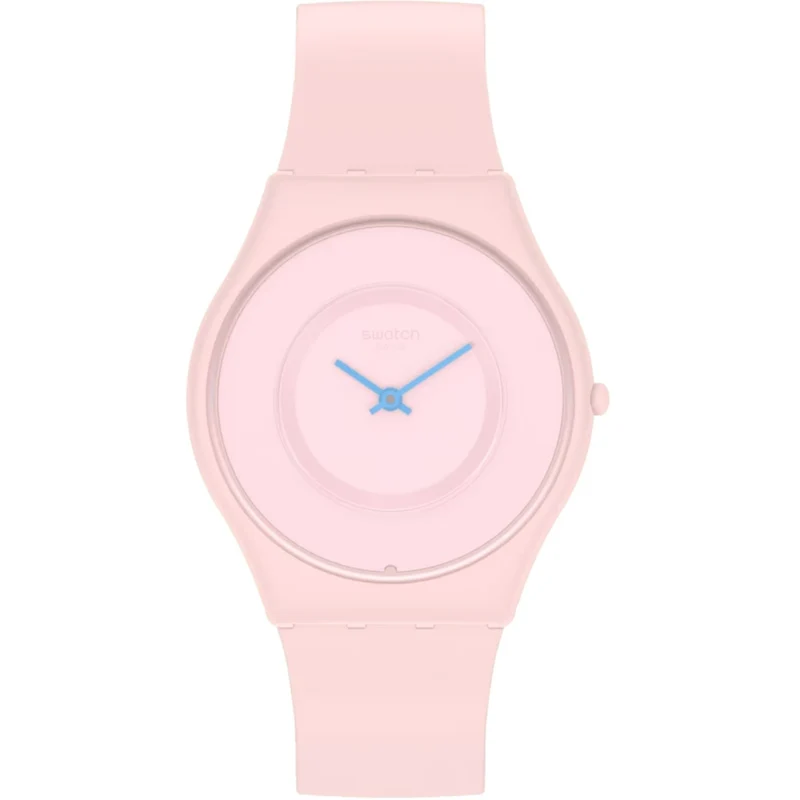 Skin Classic Caricia Rose Quartz Pink Dial Silicone Strap Watch SS09P100