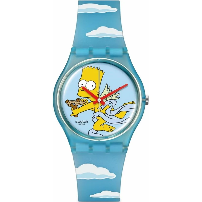 Swatch The Simpsons Collection Angel Bart Quartz Blue Dial Silicone Watch SO28Z115