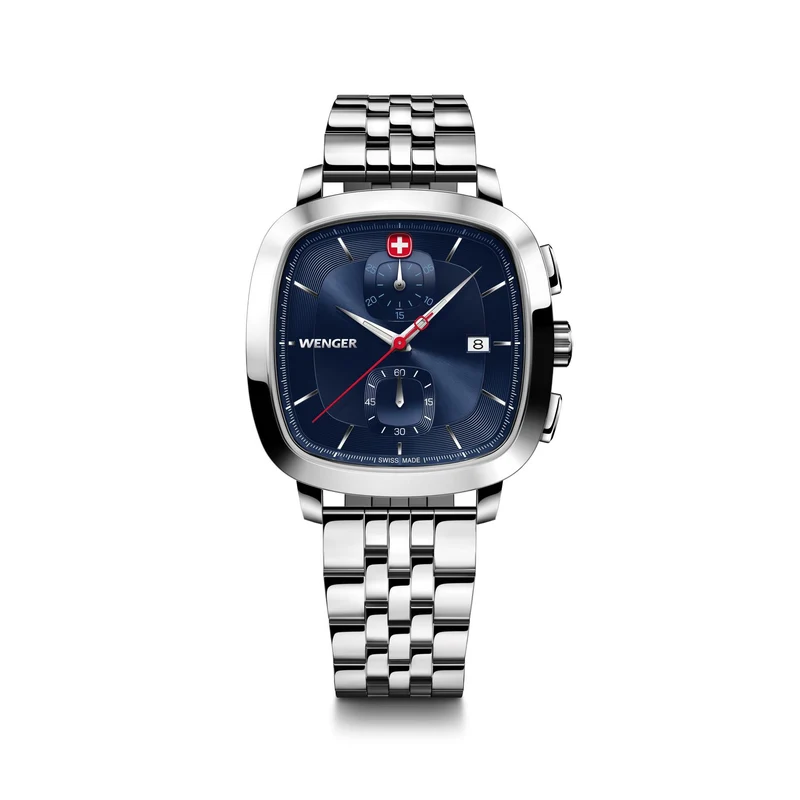 Wenger Vintage Classic Chrono Black Dial Stainless Steel Bracelet Men's Watch 01.1933.103