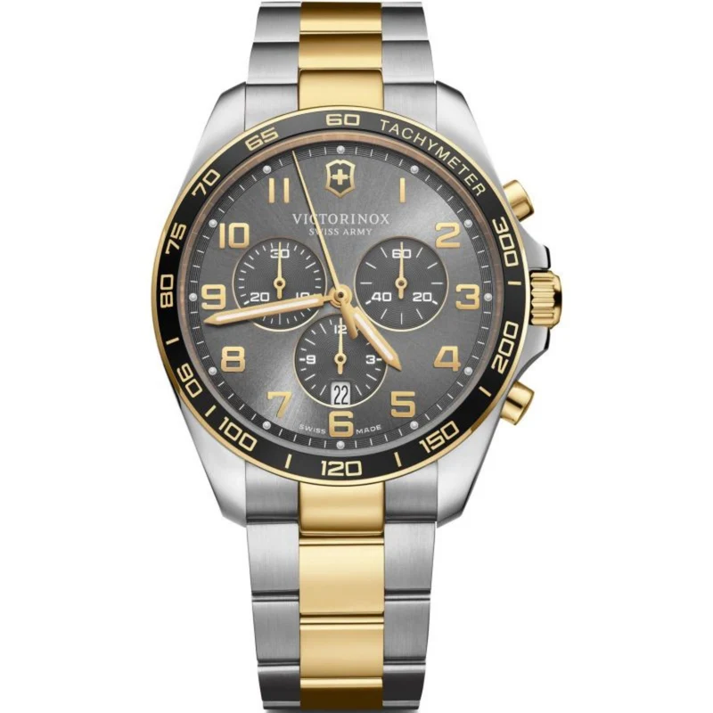 Victorinox FieldForce 42mm Chronograph Grey Dial Steel Mens Quartz Watch 241902