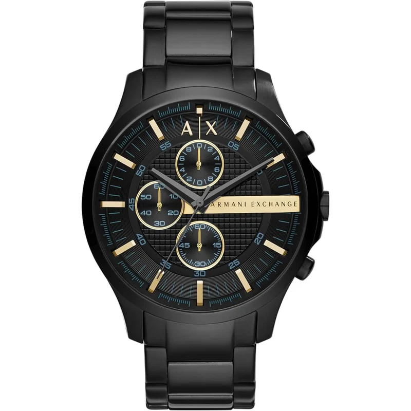 Armani Exchange Hampton 46mm Chronograph Black Dial Steel Mens Quartz Watch AX2164