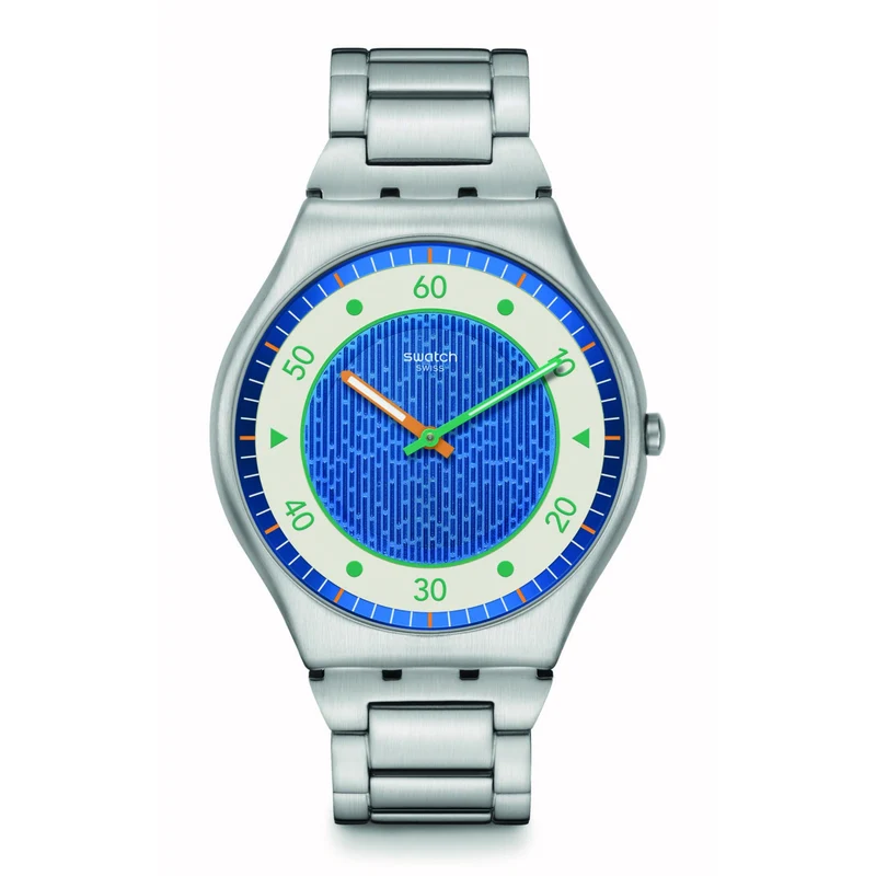 Swatch Skin Irony Splash Dance Quartz Blue Dial Steel Watch SS07S143G
