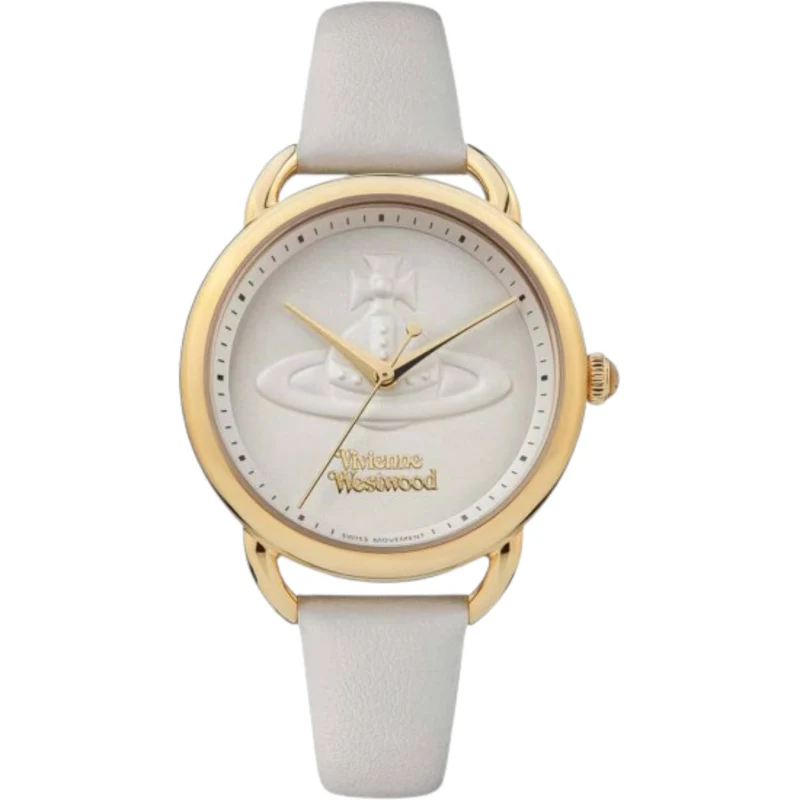 Vivienne Westwood Carnaby Ladies Quartz Watch with Cream Dial & Cream Leather Strap VV163GDCM