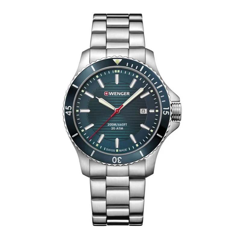 Wenger Seaforce Quartz Blue Dial Stainless Steel Bracelet Strap Men's Watch 01.0641.129