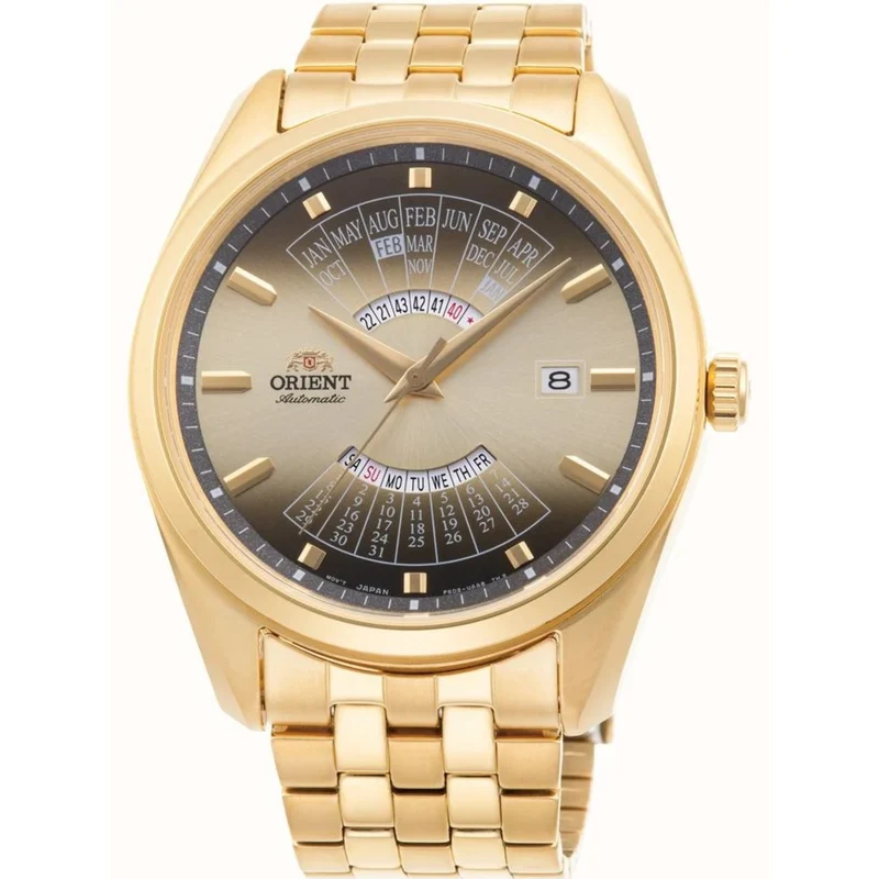 Orient Multi-Year Calendar 43.5mm Champagne Dial Steel Mens Automatic Watch RA-BA0001G10B