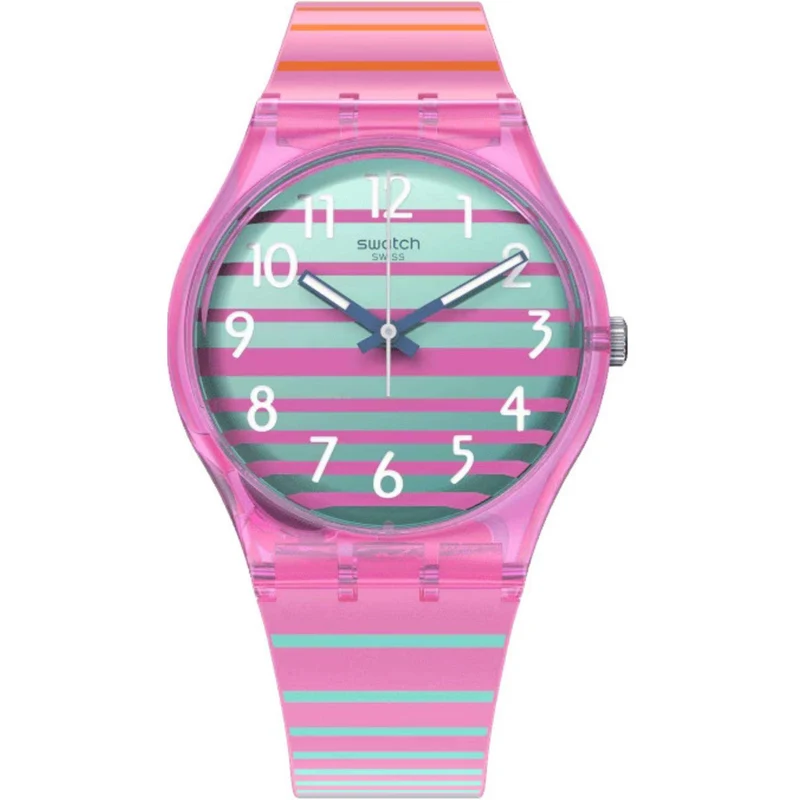 Gent Electrifying Summer Quartz Multi-Coloured Dial Pink Silicone Strap Unisex Watch SO28P105