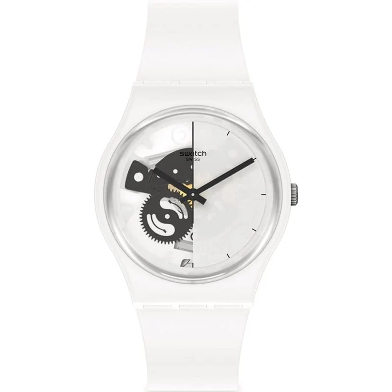Quartz Bioceramic White Dial White Strap Unisex Watch SO31W101