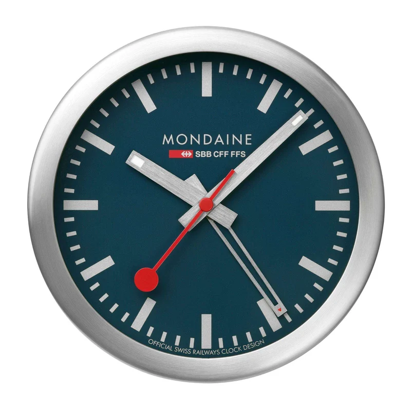 Mondaine Aluminium Case Deepest Blue Table and Alarm Clock A997.MCAL.46SBV