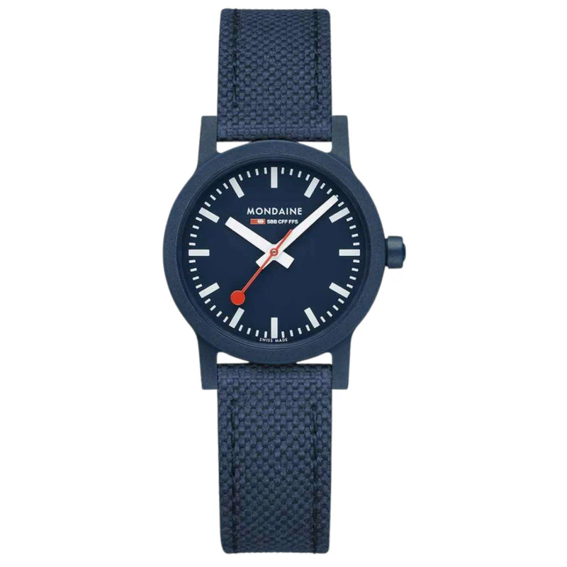 Mondaine Essence Quartz Blue Dial Textile Strap Ladies Watch MS1.32140.LD