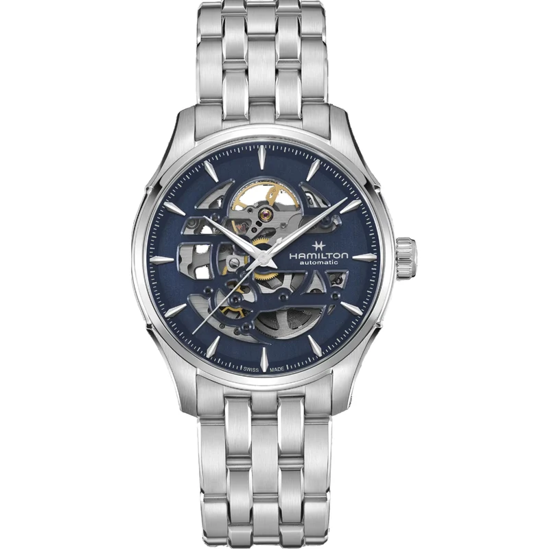 Hamilton Jazzmaster 40mm Skeleton Blue Dial Steel Mens Automatic Watch H42535141