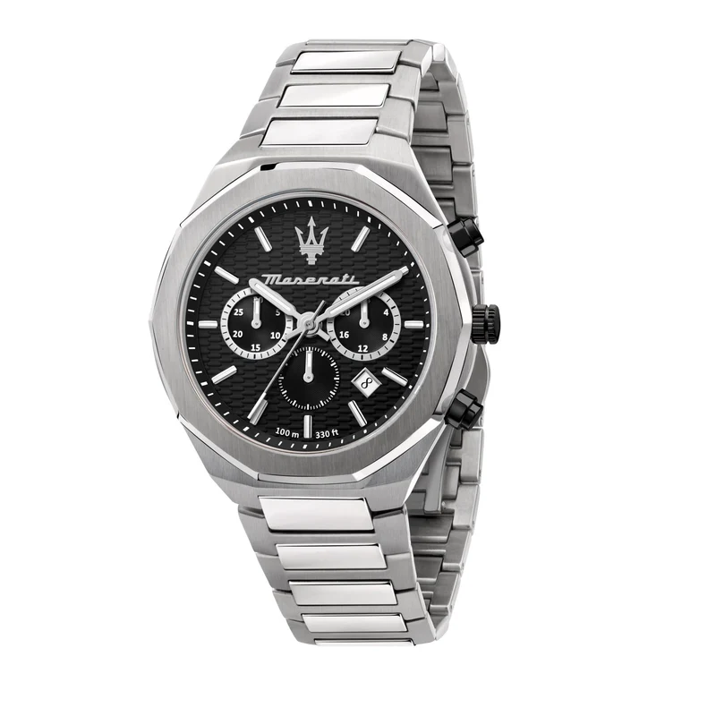Maserati Stile Quartz Black Chronograph Dial Steel Bracelet Men's Watch R8873642004