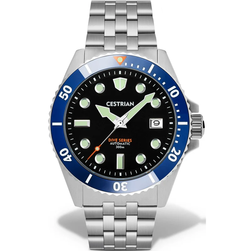 Cestrian Dive Series V2 Automatic Black Dial Steel Strap Men's Watch CD111B0772