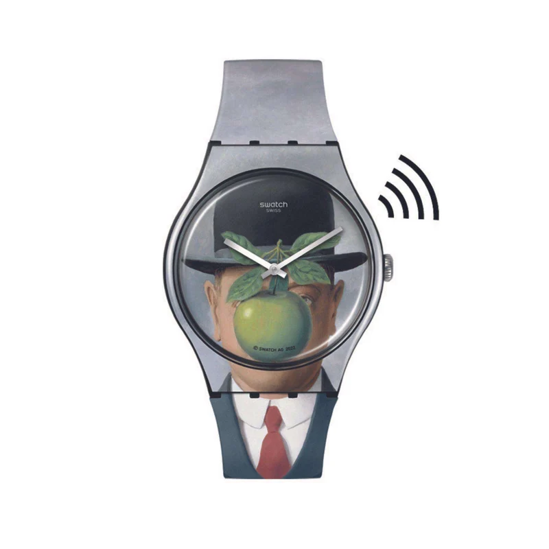 Swatch Art Journey The Son of Man The Surreal Pay! Silicone Strap Watch SVI103-5300