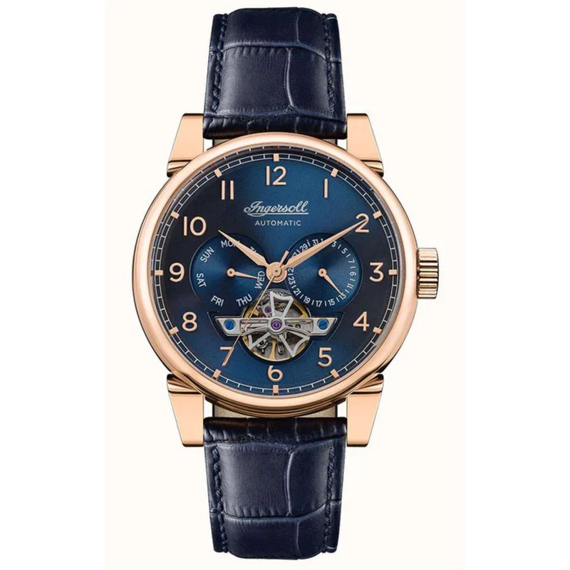 Ingersoll The Swing 1892 Gents Automatic Watch Blue Dial Blue Leather Strap I12702
