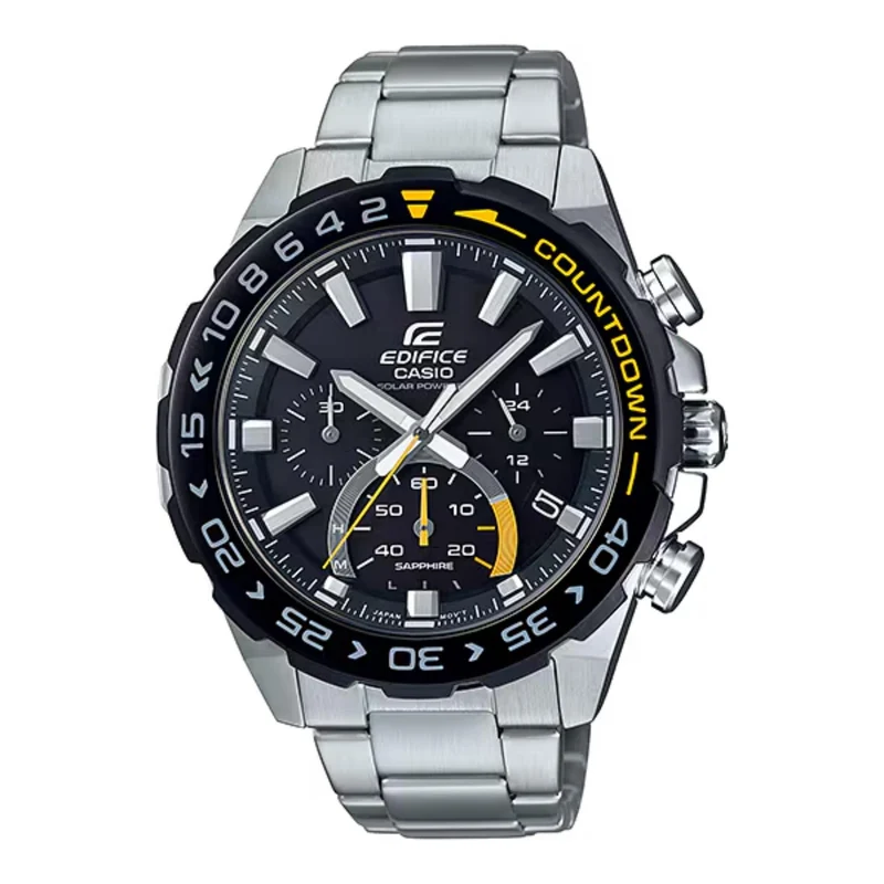 Casio Edifice Quartz Black Chronograph Dial Silver Stainless Steel Bracelet Mens Watch EFS-S550DB-1AVUEF
