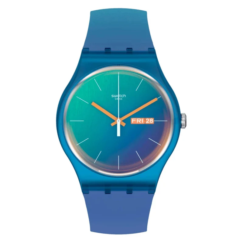 Swatch The March Collection 'Fade To Teal' Quartz Watch SO29N708