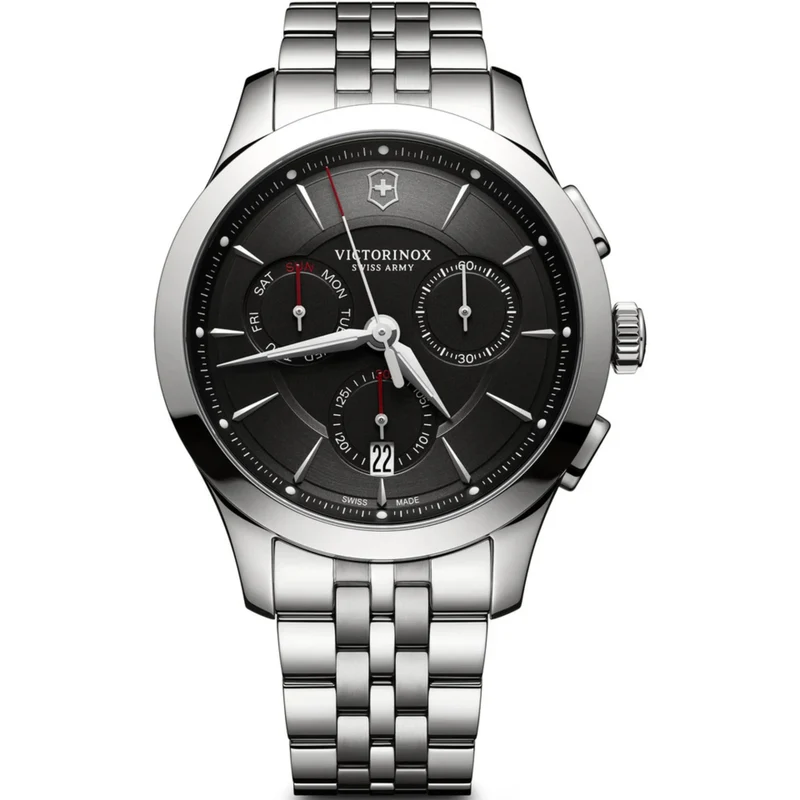 Victorinox Alliance 44mm Chronograph Black Dial Steel Mens Quartz Watch 241745