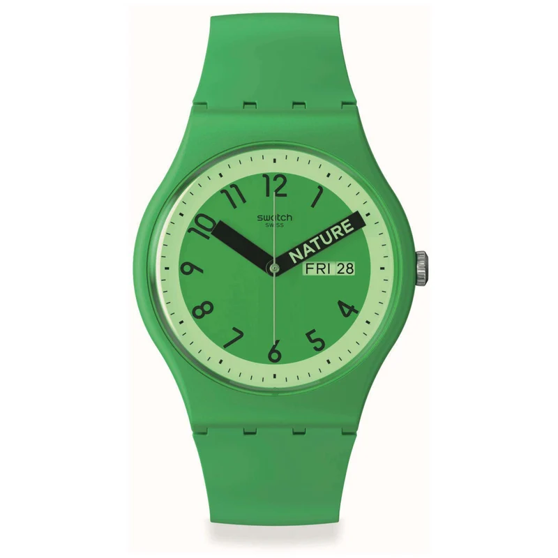 Swatch Proudly Green "Nature" Green Quartz Watch SO29G704