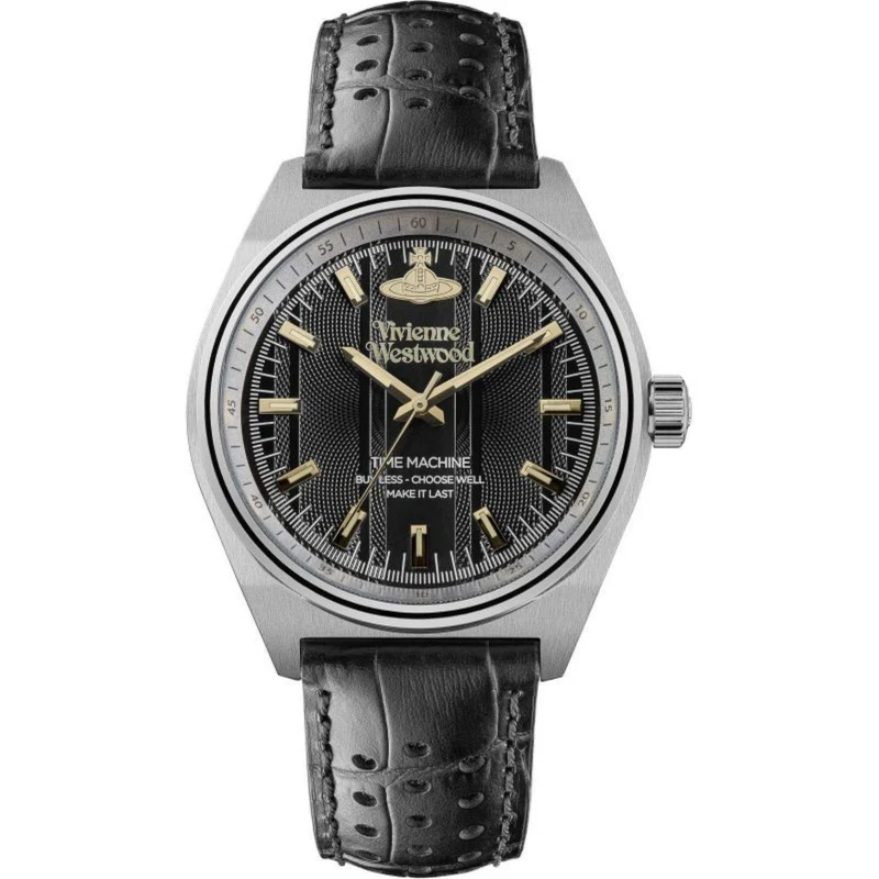 Vivienne Westwood Sydenham Gents Quartz Watch Black Dial Black Leather Strap VV251BKBK