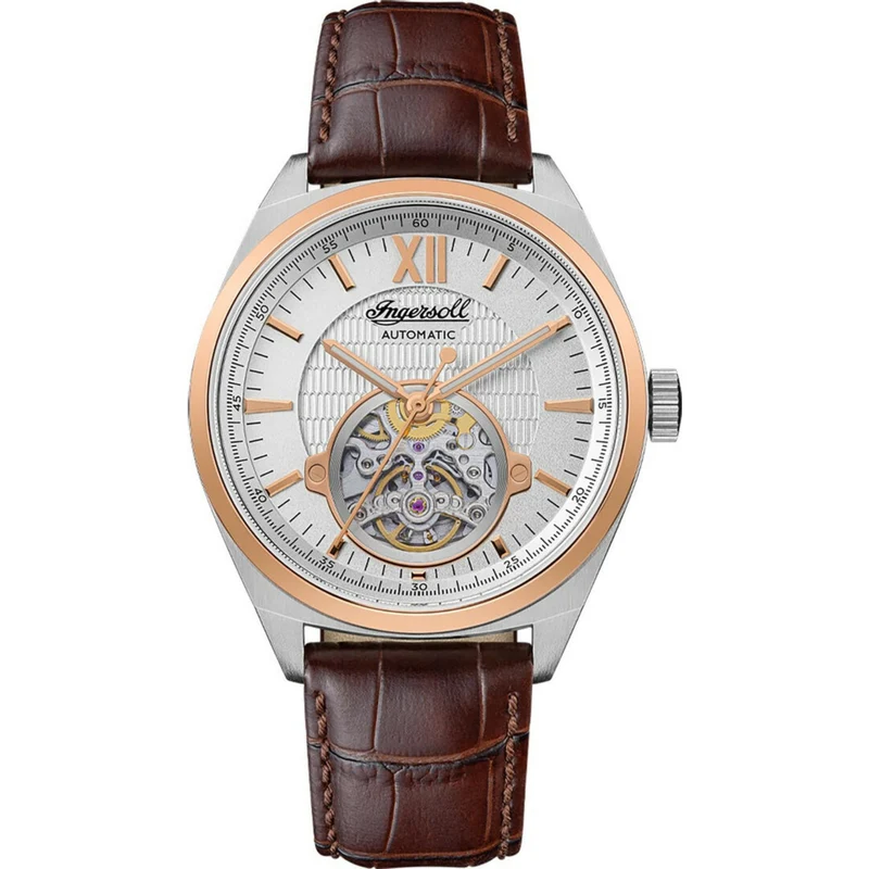 Ingersoll The Shelby Men's Automatic Watch with White Open Heart Dial and Brown Leather Strap I10901B