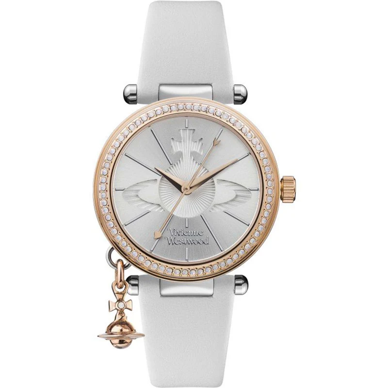 Vivienne Westwood Orb Pastelle 32mm Silver Dial Leather Ladies Quartz Watch VV006RSWH