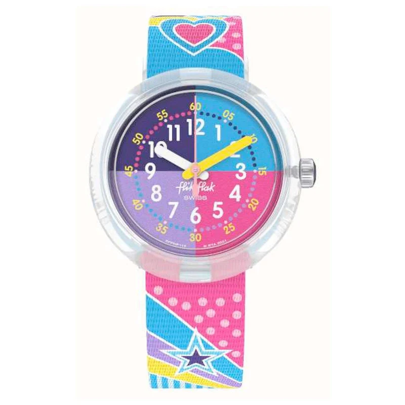 Flik Flak Color Party Rainbow Dial / Rainbow Graphic Kids Children Watch FPNP115