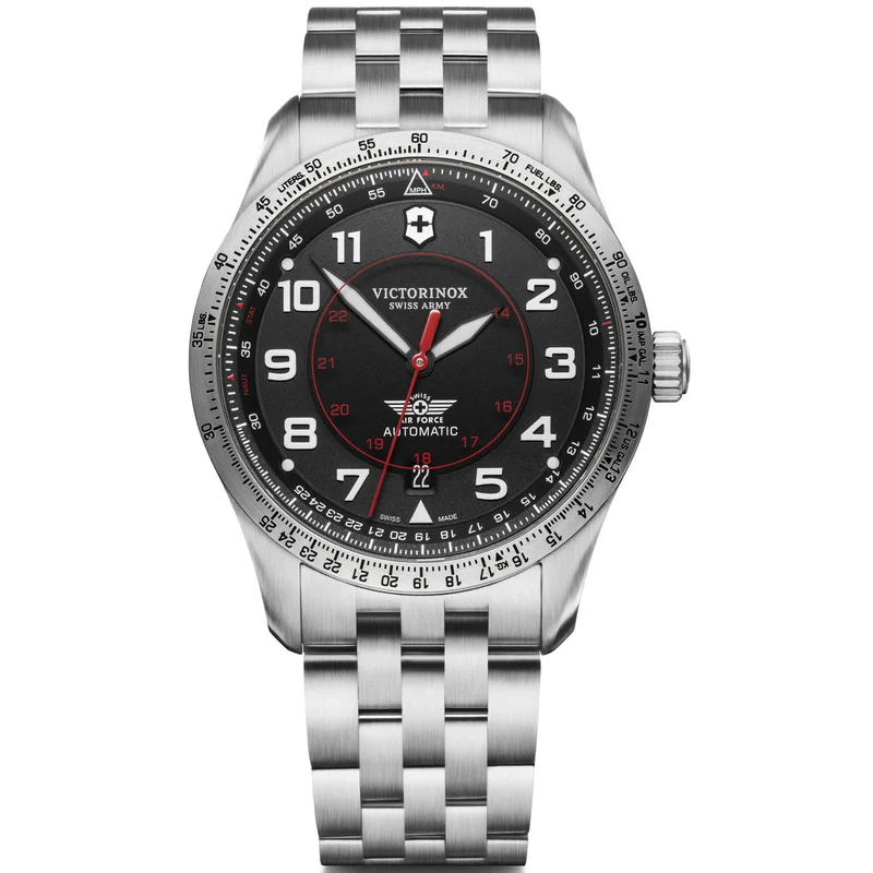 Victorinox Airboss 42mm Black Dial Steel Mens Automatic Watch 241888