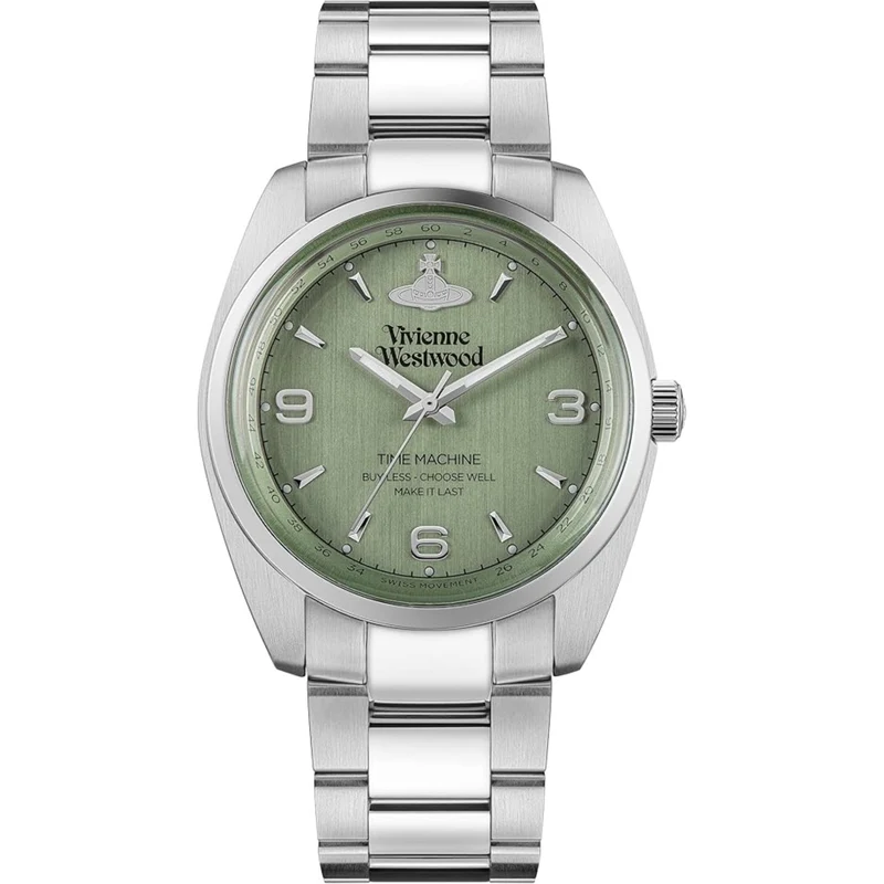 Vivienne Westwood Pennington Green Dial Steel Bracelet Strap Watch VV274GRSL