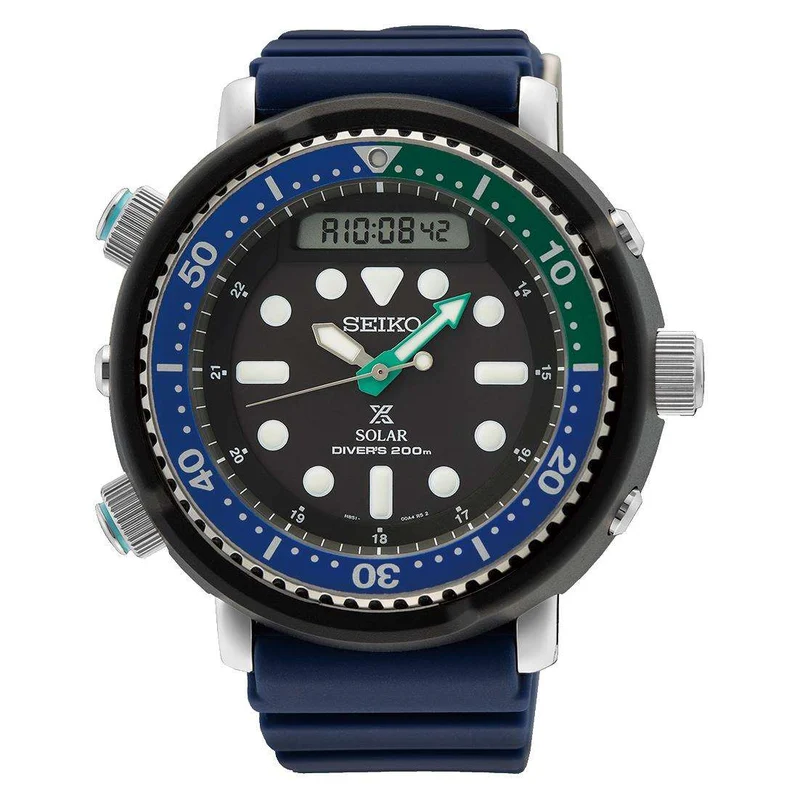 Seiko Prospex Tuna Tropical Lagoon Black Dial Blue Silicone Strap Men's Watch SNJ039P1