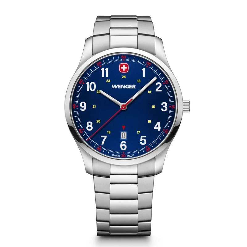 Wenger City Sports Blue Dial Stainless Steel Bracelet Men's Watch 01.1441.134