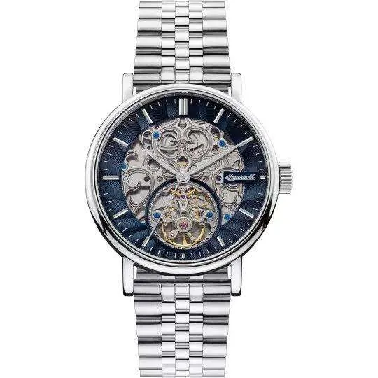 Ingersoll 1892 The Charles Automatic Men's Watch with Black Skeleton Dial and Silver Stainless Steel Bracelet - I05807